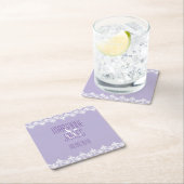 Gepersonaliseerd Onderzetter Lila Paars Damask (Insitu)