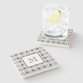 Gepersonaliseerd Onderzetter met rode, zwarte en w (Zijkant)