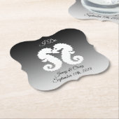 Gepersonaliseerd Onderzetter van het zwarte witte  (Gekanteld)