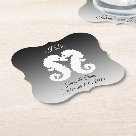 Gepersonaliseerd Onderzetter van het zwarte witte  (Gekanteld)