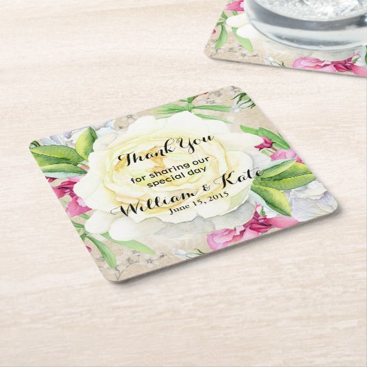 gepersonaliseerd onderzetter voor de bruiloft van  (Schuin)