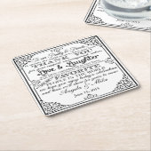 gepersonaliseerd onderzetter voor de bruiloft van (Schuin)