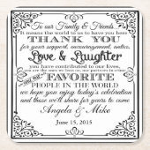 gepersonaliseerd onderzetter voor de bruiloft van (Voorkant)