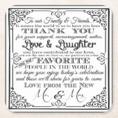 gepersonaliseerd onderzetter voor de bruiloft van (Voorkant)