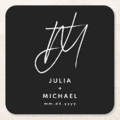 Gepersonaliseerd Onderzetter voor zwart-witpapier (Voorkant)