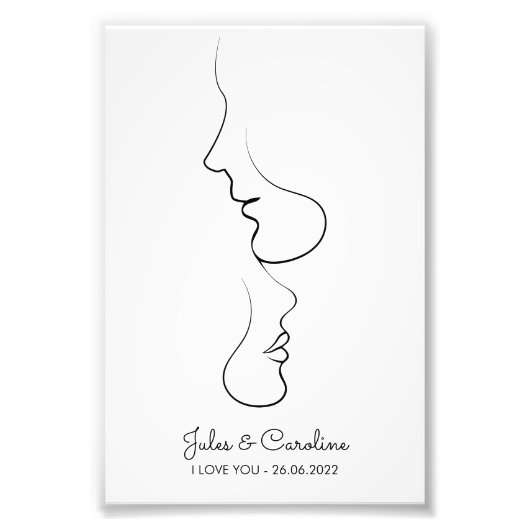 Gepersonaliseerd, One Line, Liefde, Boho, Arabisch Foto Afdruk (Voorkant)