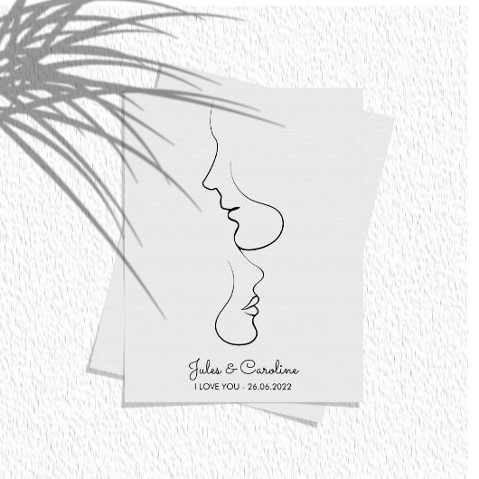 Gepersonaliseerd, One Line, Liefde, Boho, Arabisch Foto Afdruk