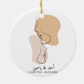 Gepersonaliseerd, One Line, Liefde, Boho, Arabisch Keramisch Ornament (Achterkant)