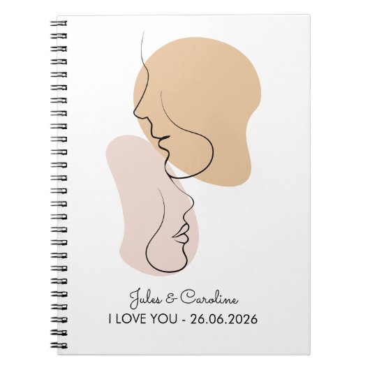 Gepersonaliseerd, One Line, Liefde, Boho, Arabisch Notitieboek (Voorkant)