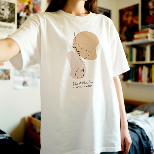 Gepersonaliseerd, One Line, Liefde, Boho, Arabisch T-shirt