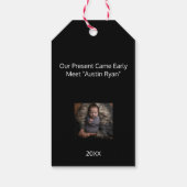 Gepersonaliseerd "Ons Cadeau kwam vroeg" Cadeaulabel (Achterkant)
