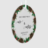 Gepersonaliseerd Ons Eerste Kerst Verloofd Ornament (voorkant)
