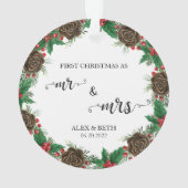 Gepersonaliseerd Ons Eerste Kerst Verloofd Ornament (achterkant)