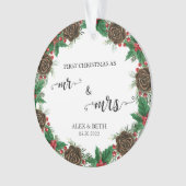 Gepersonaliseerd Ons Eerste Kerst Verloofd Ornament (voorkant)