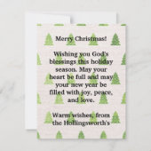 Gepersonaliseerd ons eerste kerst Wenskaart Notitiekaartje (Achterkant)