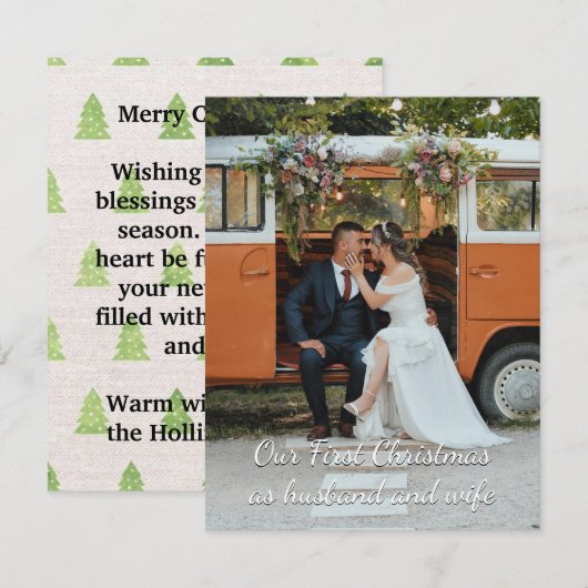 Gepersonaliseerd ons eerste kerst Wenskaart Notitiekaartje (Voorkant / Achterkant)