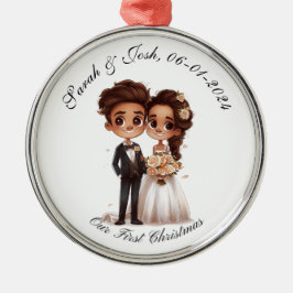 Gepersonaliseerd, Ons Eerste Kerstmis aangepaste c Metalen Ornament