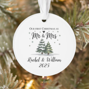 Gepersonaliseerd Ons Eerste Kerstmis als Koppel 20 Ornament