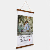 Gepersonaliseerd onthoud altijd dit moment hangend wandkleed (Gebogen)