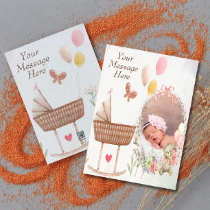 Gepersonaliseerd Ontmoet onze nieuwe baby aankondi Feestdagenkaart