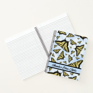 Gepersonaliseerd ontwerp met gele zwaluwstaartvlin notitieboek