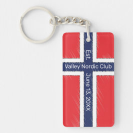 Gepersonaliseerd ontwerp met vlag van Noorwegen en Sleutelhanger