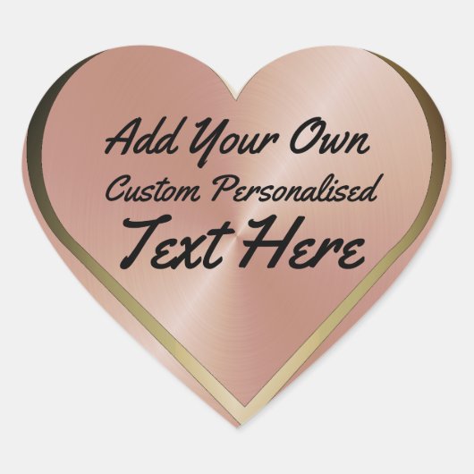 Gepersonaliseerd ontwerp Roos Gold Hart Sticker (Voorkant)