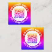 Gepersonaliseerd ontwerp uw eigen QR code Visiteka Vierkante Visitekaartje (Voorkant / Achterkant)