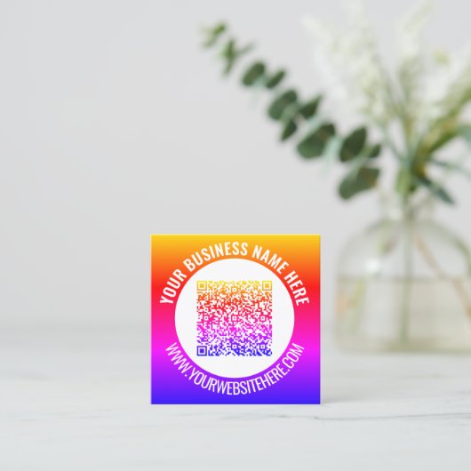 Gepersonaliseerd ontwerp uw eigen QR code Visiteka Vierkante Visitekaartje (Staand voorkant)