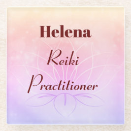  gepersonaliseerd ontwerp van Reiki Practitioner Glazen Onderzetter