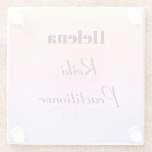 gepersonaliseerd ontwerp van Reiki Practitioner Glazen Onderzetter (Achterkant)