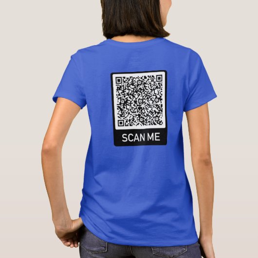 Gepersonaliseerd ontwerp van uw eigen QR-code T-sh T-shirt (Achterkant)