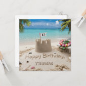 Gepersonaliseerd ontwerp voor de verjaardag aan he kaart (Voorkant / Achterkant in situ)