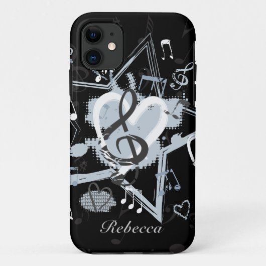 Gepersonaliseerd ontwerperpatroon van Musical Star Case-Mate iPhone Case (Achterkant)