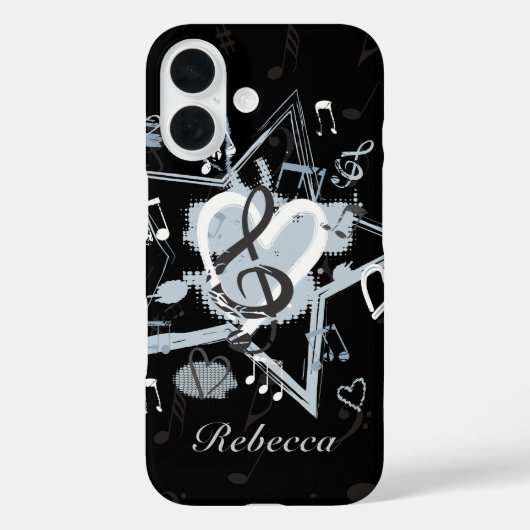 Gepersonaliseerd ontwerperpatroon van Musical Star Case-Mate iPhone Case (Achterkant)