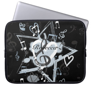 Gepersonaliseerd ontwerperpatroon van Musical Star Laptop Sleeve