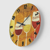 Gepersonaliseerd ontwerpklok met wijnglas grote klok (Hoek)