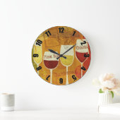 Gepersonaliseerd ontwerpklok met wijnglas grote klok (Huis)