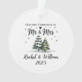 Gepersonaliseerd onze eerste kerst als koppel 2025 ornament (voorkant)