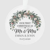 Gepersonaliseerd onze eerste kerst als Mr & Mrs 20 Ornament (voorkant)