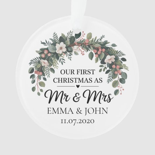 Gepersonaliseerd onze eerste kerst als Mr & Mrs 20 Ornament (voorkant)