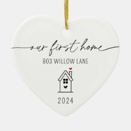 Gepersonaliseerd onze eerste kerst in ons nieuwe h keramisch ornament
