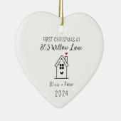 Gepersonaliseerd onze eerste kerst in ons nieuwe h keramisch ornament (Rechts)