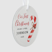 Gepersonaliseerd onze eerste kerst Mr. Mrs Ornamen Ornament (voorkant)