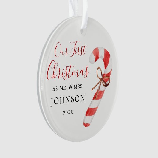 Gepersonaliseerd onze eerste kerst Mr. Mrs Ornamen Ornament (voorkant)