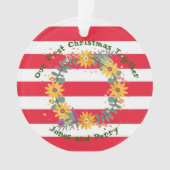 Gepersonaliseerd onze eerste kerst samen ornament (voorkant)