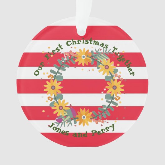 Gepersonaliseerd onze eerste kerst samen ornament (voorkant)