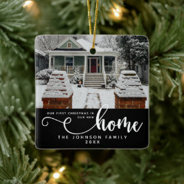 Gepersonaliseerd onze eerste Kerstmis in ons nieuw Keramisch Ornament