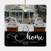 Gepersonaliseerd onze eerste Kerstmis in ons nieuw Keramisch Ornament (Achterkant)