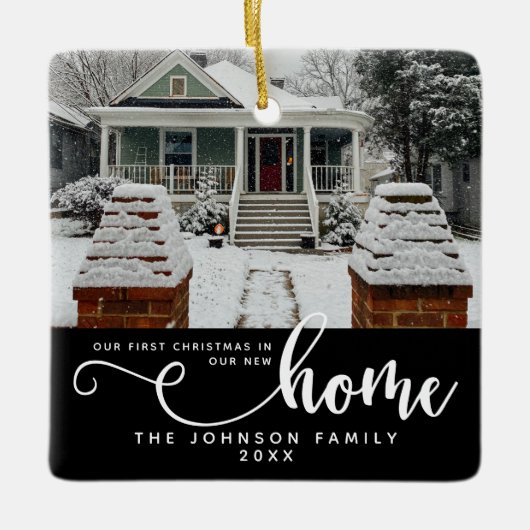 Gepersonaliseerd onze eerste Kerstmis in ons nieuw Keramisch Ornament (Voorkant)